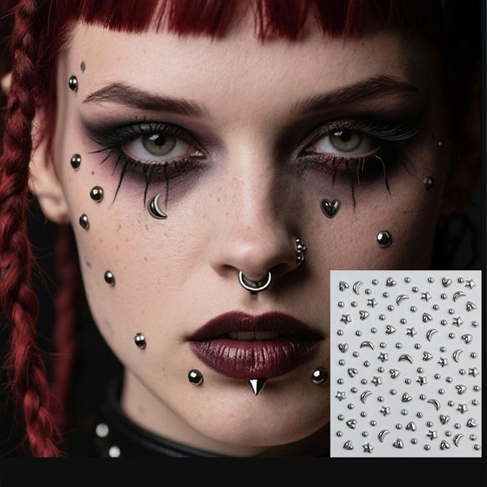 Body Jewelry Stickers - 1Sheet Acrylic Rhinestone Stickers Fake Lip