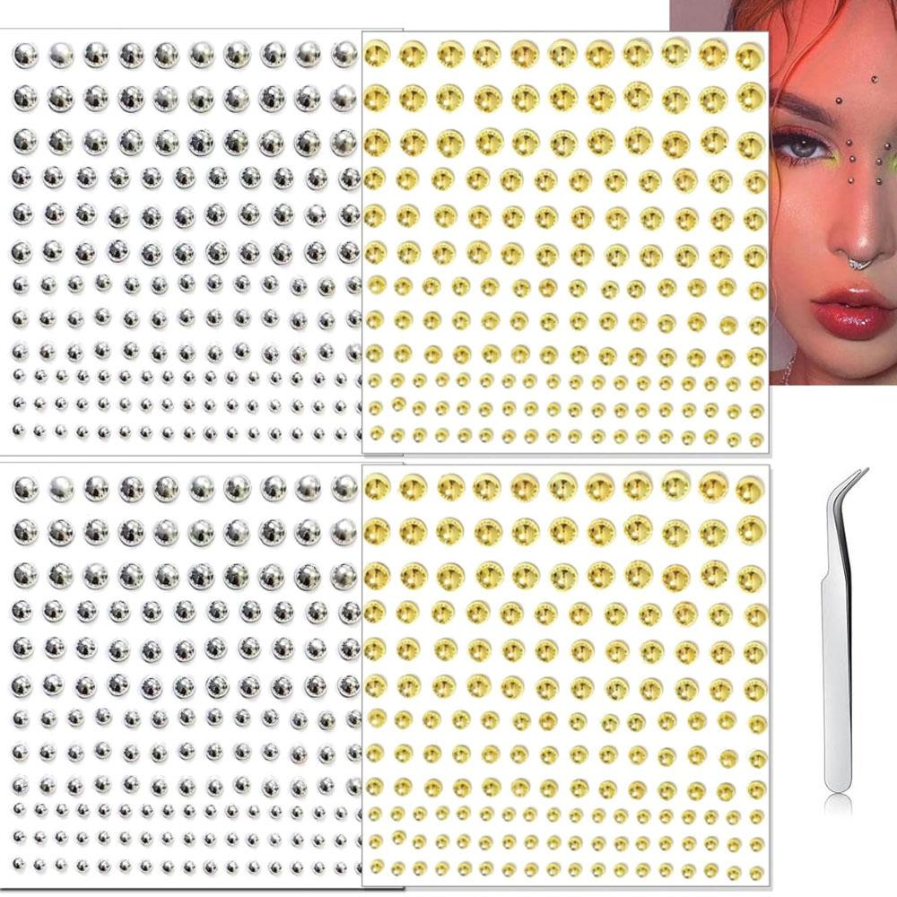 Body Jewelry Stickers - 661Pcs Set Face Fake Piercings Fake
