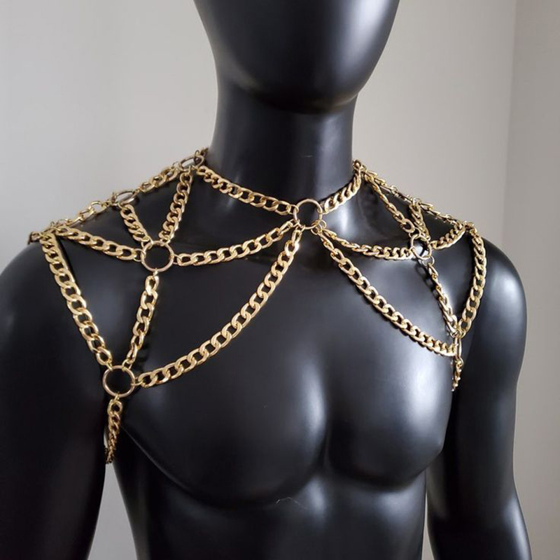 Body Jewelry For Men - Punk Men Shoulder Body Chain Back