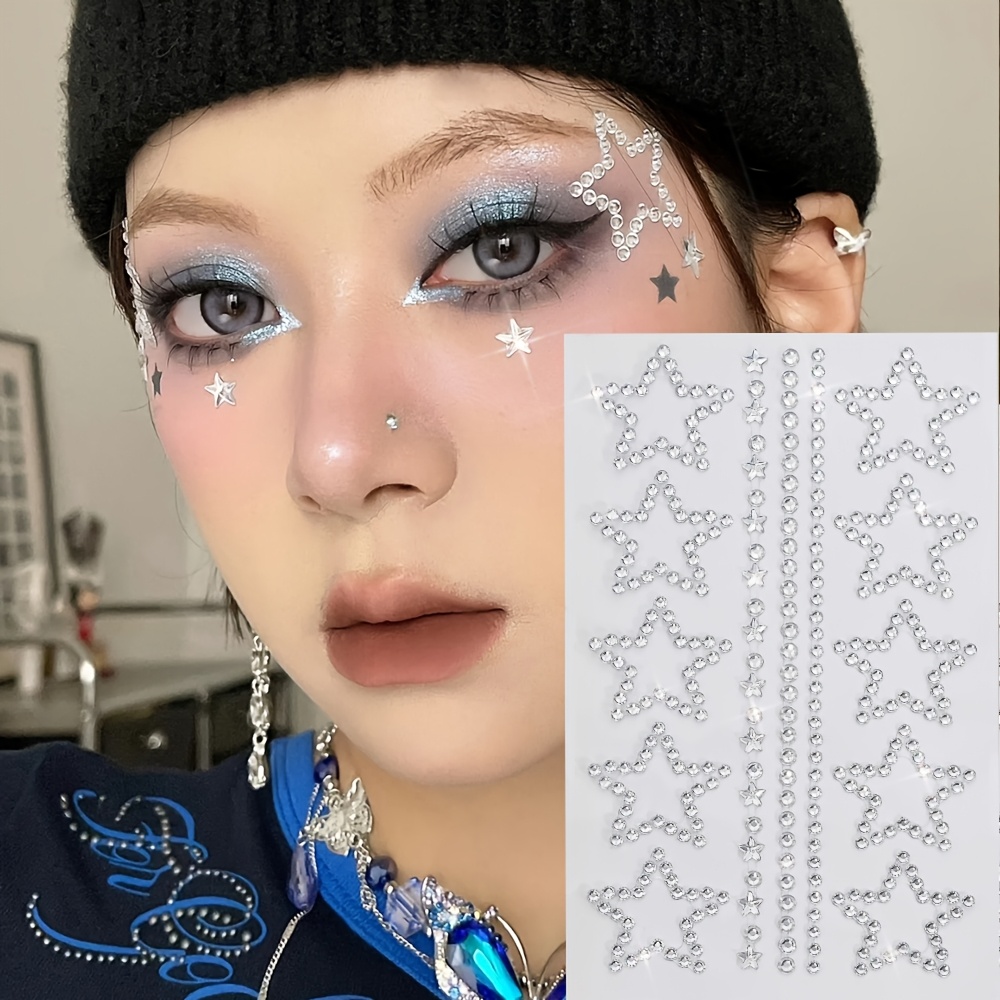1/2 Sheets Star Rhinestone Sti - Body Jewelry Stickers recension och pris