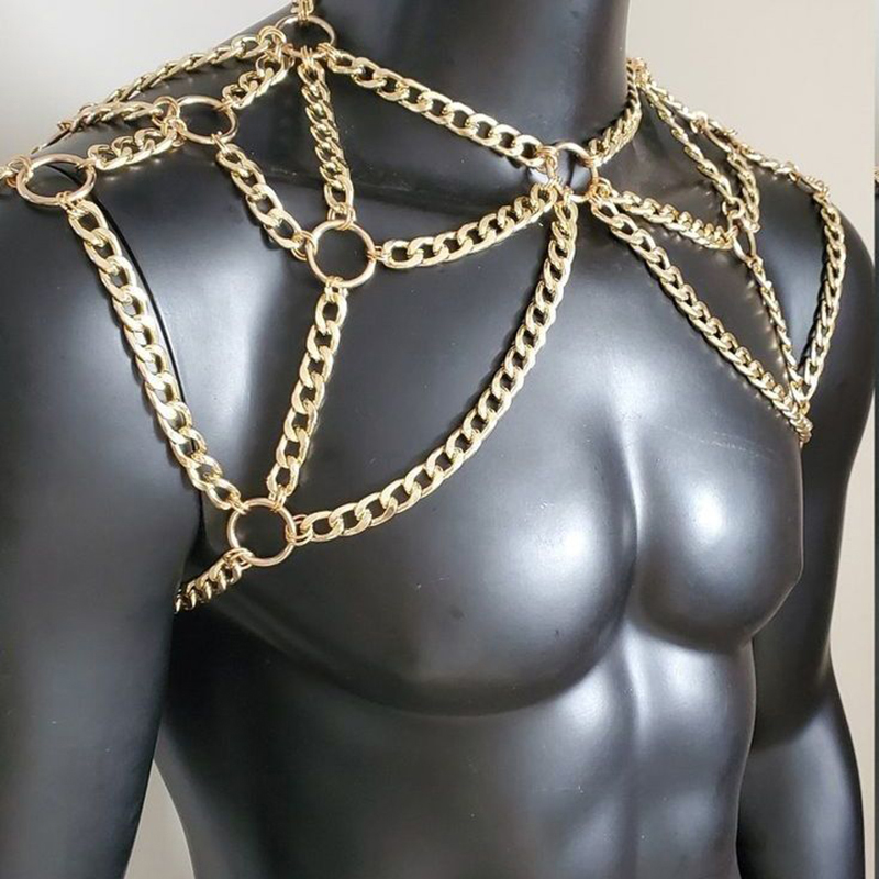 Punk Men Shoulder Body Chain B - Body Jewelry For Men recension och pris